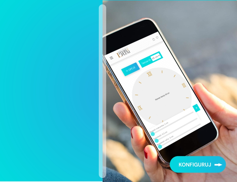 konfigurator cyfr i znaczników do zegarów ściennych na wymiar