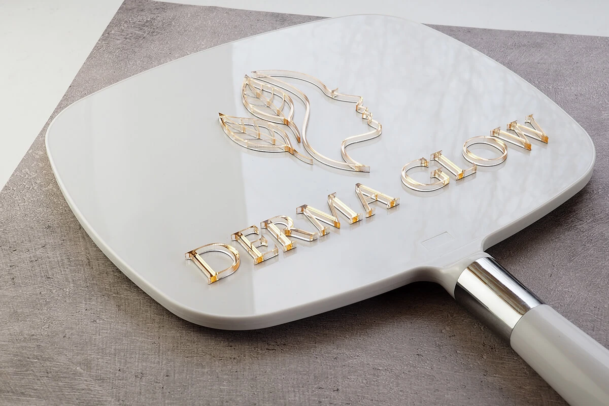 Lusterko kosmetyczne z uchwytem z logo - personalizowane