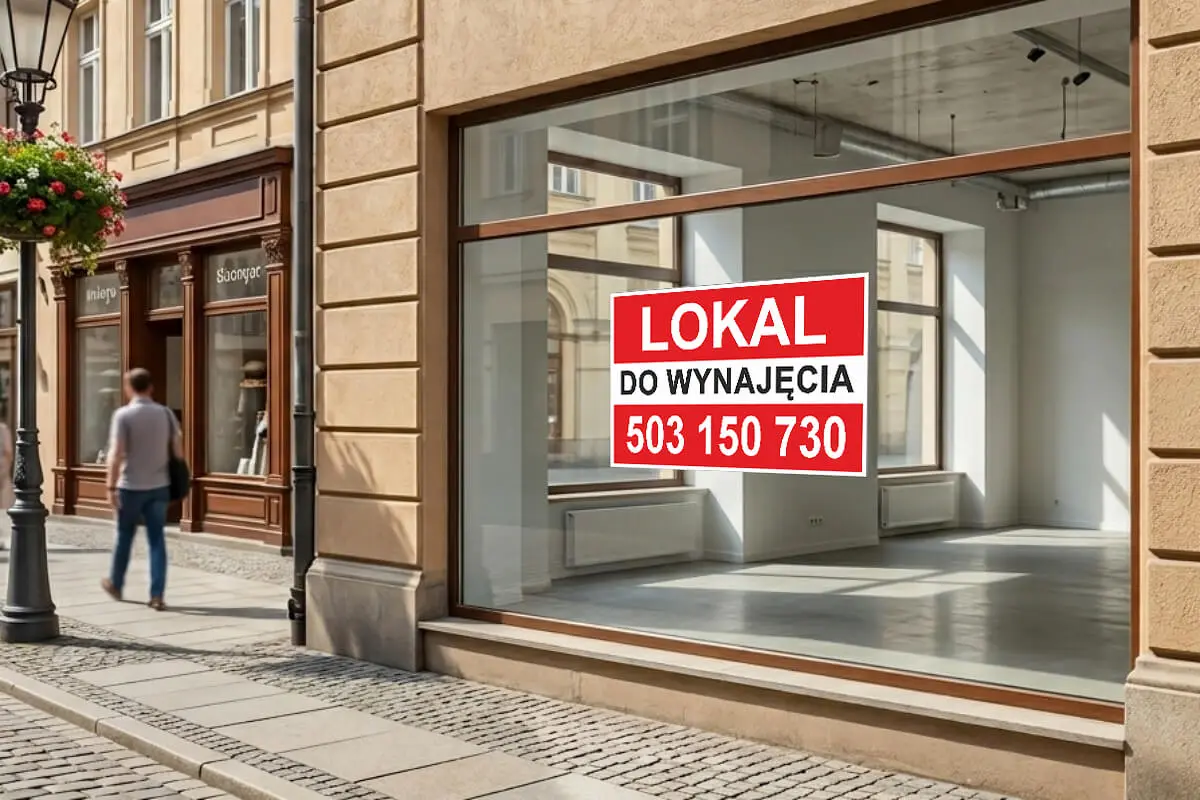 Naklejka na witrynę Lokal do wynajęcia