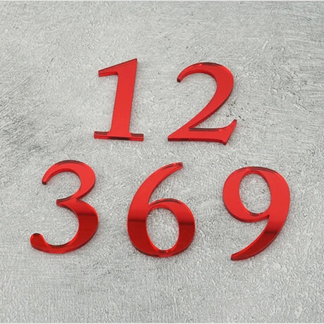 Arabskie cyfry w kolorze czerwone lustro