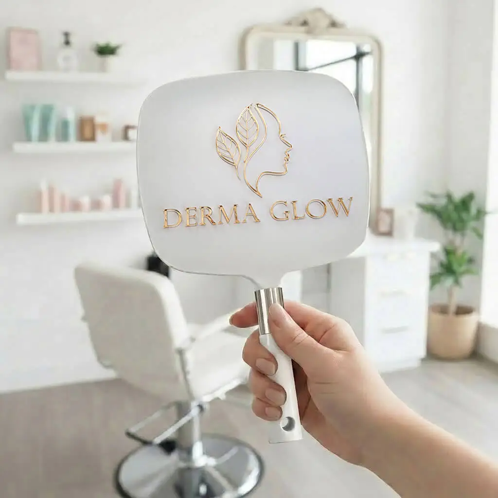 Lusterko kosmetyczne z uchwytem z logo - personalizowane