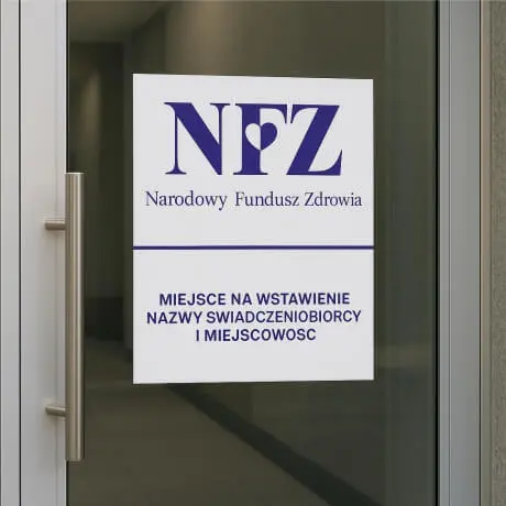 Naklejka NFZ wzór dla świadczeniobiorcy