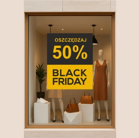 Naklejka Black Friday promocja na witrynę sklepu