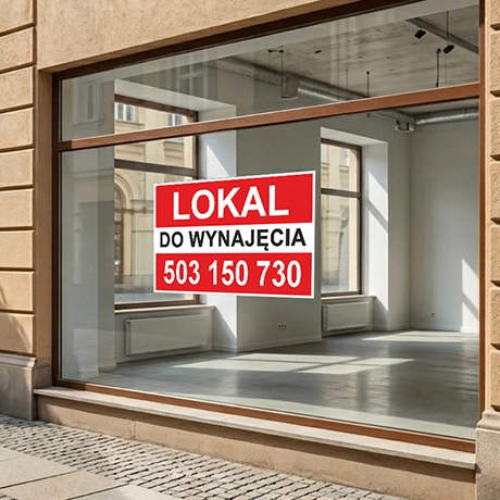Naklejka na witrynę Lokal do wynajęcia
