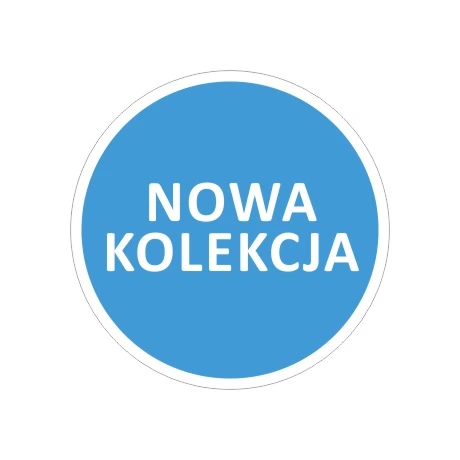 Okrągła naklejka nowa kolekcja na witrynę sklepu
