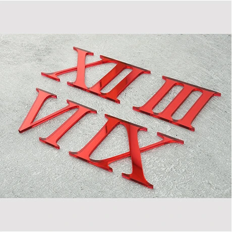 Rzymskie cyfry w kolorze czerwone lustro