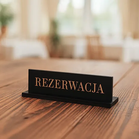 Stojak tabliczka rezerwacja na stół restauracji