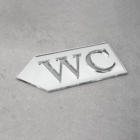 Strzałka kierunkowa WC w lewo kolor srebrne lustro