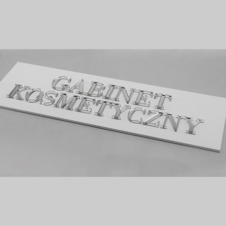 Tabliczka na drzwi gabinet kosmetyczny srebrne napisy