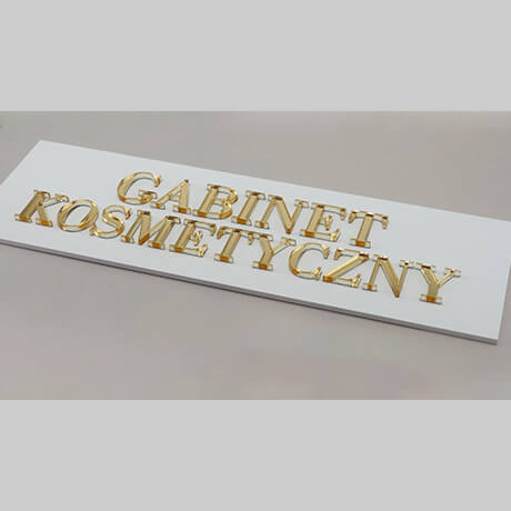 Tabliczka na drzwi gabinet kosmetyczny złote napisy