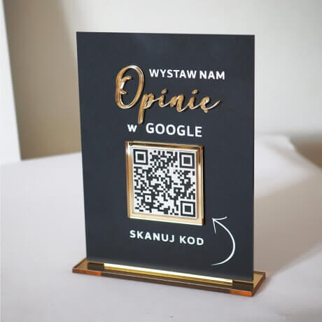 Tabliczka statuetka wystaw opinie w google z qr kodem